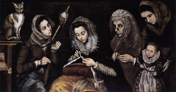 Main Product Photo of The Family of El Greco Painting by Jorge Manuel Theotokopoulos