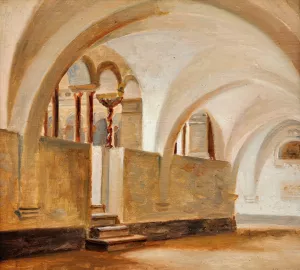 Italian Courtyard by Jorgen Roed Oil Painting