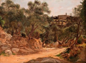Olive Grove from Tivoli near Rome by Jorgen Roed Oil Painting