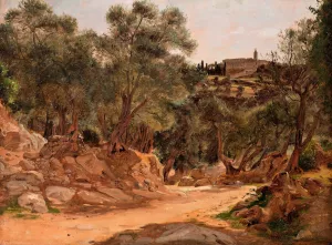 Olive Grove from Tivoli near Rome by Jorgen Roed Oil Painting