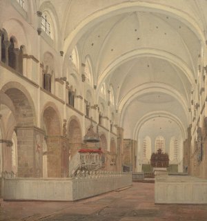 The Interior Of Ribe Cathedral by Jorgen Roed Oil Painting