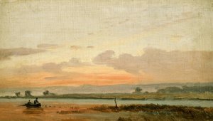 Landscape with Evening Sky by Jorgen Sonne Oil Painting