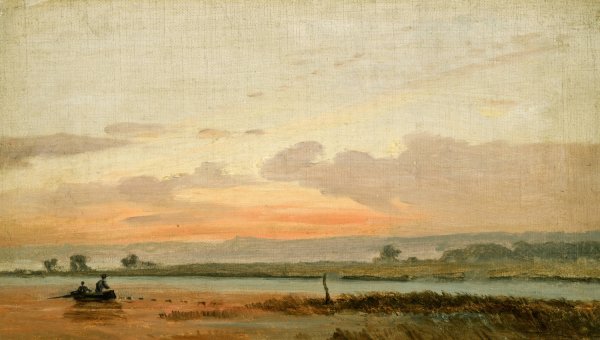 Landscape with Evening Sky  by Jorgen Sonne - Hand-Painted Oil Painting Reproduction