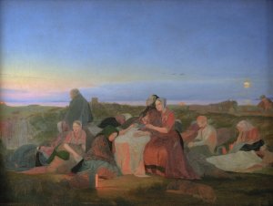 Midsummer's Eve. Sick People Asleep upon the Grave of St. Helena at Tisvilde by Jorgen Sonne Oil Painting