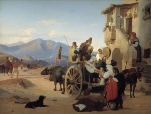 Roman Peasants Going to Market by Jorgen Sonne Oil Painting