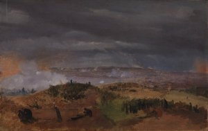 The Battle of Isted 25 July 1850. Study by Jorgen Sonne Oil Painting