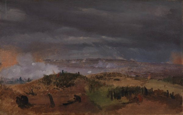 The Battle of Isted 25 July 1850. Study  by Jorgen Sonne - Hand-Painted Oil Painting Reproduction