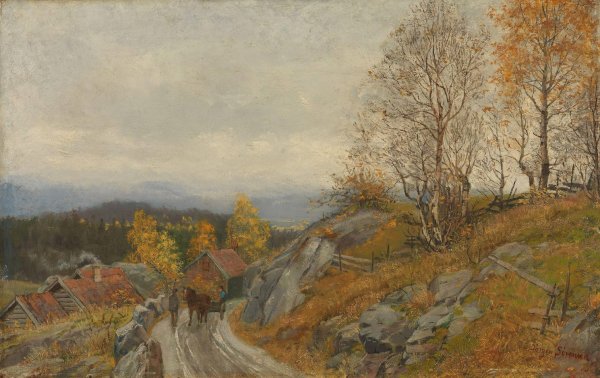 View from Modum  by Jorgen Sorensen - Hand-Painted Oil Painting Reproduction