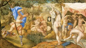 Diana and Actaeon painting by Joris Hoefnagel