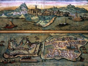 View of Candia and Corfu by Joris Hoefnagel Oil Painting