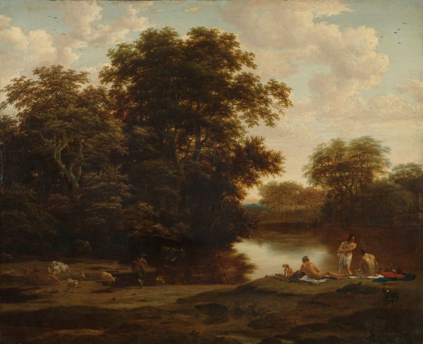 Main Product Photo of Landscape with Bathers  Painting by Joris Van Der Haagen