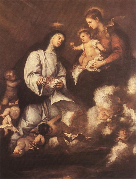 St Rose of Lima before the Madonna