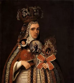 Portrait of Maria Anna Josefa Taking Vow painting by Jose De Alcibar