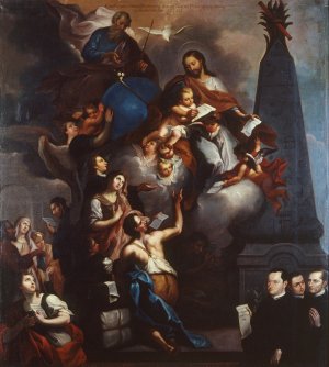 The Ministry of Saint Joseph by Jose De Alcibar Oil Painting