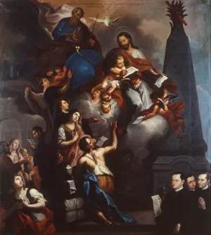 The Ministry of Saint Joseph by Jose De Alcibar Oil Painting