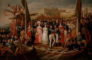 Landing of Ferdinand VII in El Puerto de Santa Maria Oil painting by Jose Aparicio