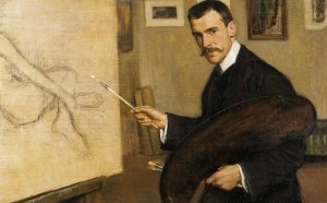 Autorretrato by Jose Benlliure Ortiz Oil Painting
