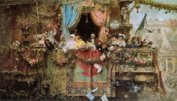 Main Product Photo of A Carnival In Rome Painting by Jose Benlliure y Gil