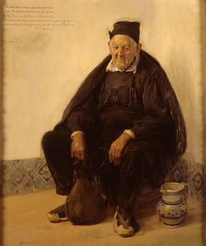 El Abuelo by Jose Benlliure y Gil Oil Painting