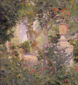 El Jardin del Autor by Jose Benlliure y Gil - Oil Painting Reproduction