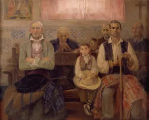 En la Misa by Jose Benlliure y Gil Oil Painting