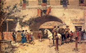 Entering The Arena by Jose Benlliure y Gil Oil Painting