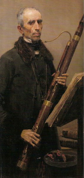 Main Product Photo of Hombre Tocando el Fagot Painting by Jose Benlliure y Gil