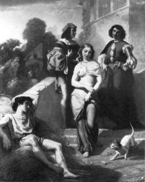 Jocondo Oil painting by Jose Benlliure y Gil