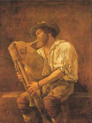 La Joueur de Cormeuse by Jose Benlliure y Gil Oil Painting