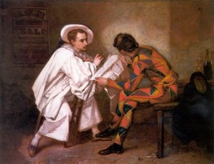 Pierrot the Politician Oil painting by Jose Benlliure y Gil