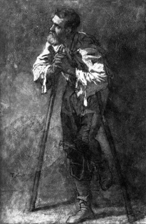 Study of a Lame Man Oil painting by Jose Benlliure y Gil