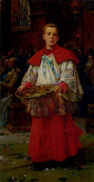 The Acolyte Oil painting by Jose Benlliure y Gil