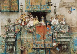 The Carnival In Rome by Jose Benlliure y Gil Oil Painting
