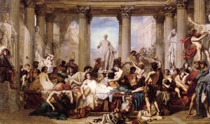 The Romans of the Decadence by Jose Benlliure y Gil Oil Painting