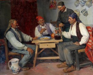 Valencianos Oil painting by Jose Benlliure y Gil