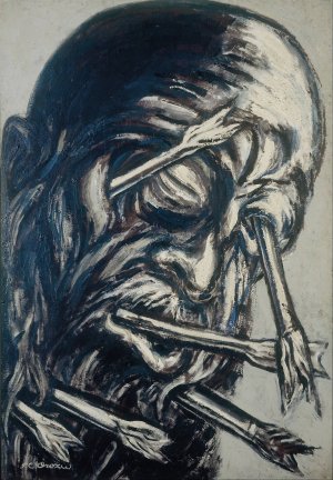 Head Pierced with Arrows, from the Los teules series by Jose Clemente Orozco Oil Painting