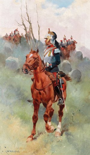 Leading the Troops by Jose Cusachs Oil Painting