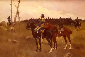 Soldiers on Horseback by Jose Cusachs y Cusachs - Oil Painting Reproduction