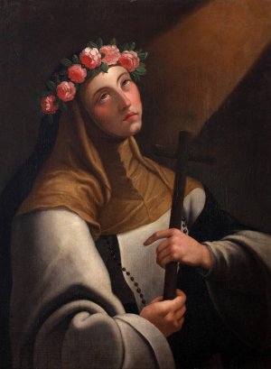 Saint Rose of Lima Oil painting by Jose Del Pozo