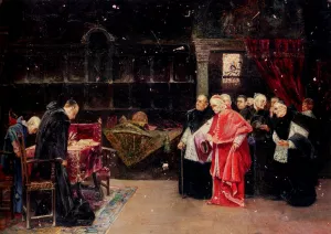 An Important Visitor Oil painting by Jose Gallegos y Arnosa