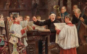 Choir Practice by Jose Gallegos y Arnosa Oil Painting