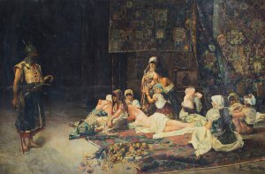 In the harem by Jose Gallegos y Arnosa Oil Painting