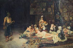 In the harem by Jose Gallegos y Arnosa Oil Painting