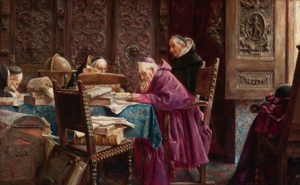 The Cardinals by Jose Gallegos y Arnosa - Hand-Painted Oil Painting Reproduction