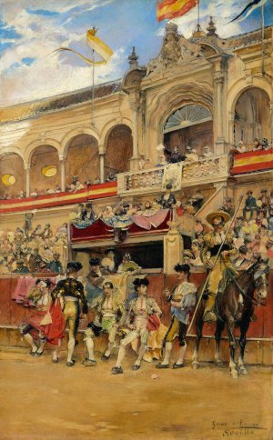Inside The Bullring Oil painting by Jose Garcia Ramos