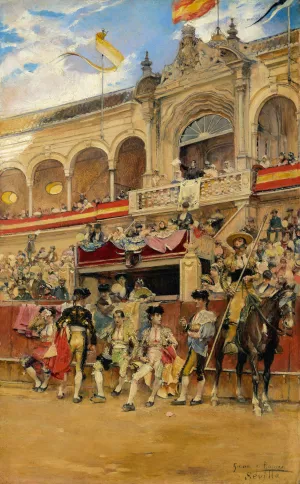 Inside The Bullring by Jose Garcia Ramos Oil Painting