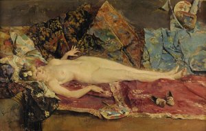 Orientalist Nude by Jose Garcia Ramos Oil Painting