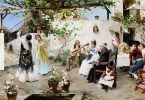 A Dance for the Priest by Jose Garcia y Ramos Oil Painting