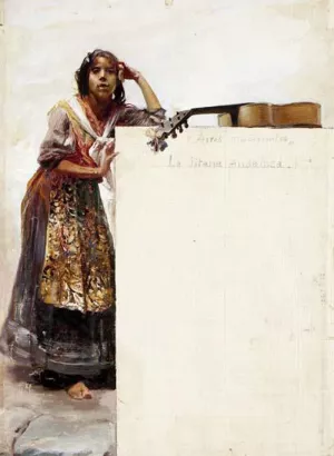 Gitana by Jose Garcia y Ramos - Oil Painting Reproduction