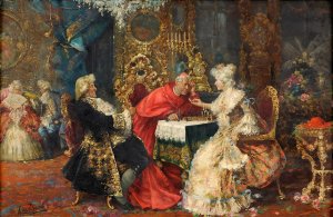 The Chess Game by Jose Garcia y Ramos Oil Painting